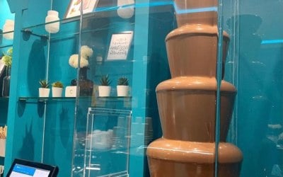 A little sneak peak of our shop located in Huddersfield, West Yorkshire, showcasing our 44" chocolate fountain