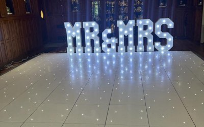 Hire LED Dance floor with Light up letters