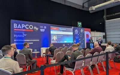 Theatre Screens, PA and Backdrop supplied for BAPCO 2025, as well as Screens and IT Equipment for multiple Exhibition Stands