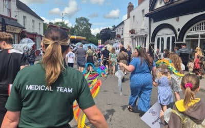 Following the parade for the carnival