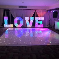 Love Letters and Dancefloor At Formby Hall Love Letters Hire & LED Dancefloor