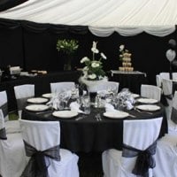 Wedding marquee Black and white theme wedding furniture and marquee lining