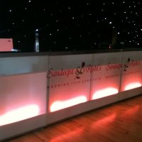 Personalised bar Leicester mobile bar branded with bride and grooms names