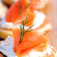 Smoked salmon blini Hand made canapes - an Expresso speciality