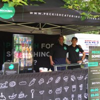 Sun is Shining and the pulled pork is selling like hot cakes Peckish Trading at Local Food festival