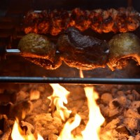 Picanha beef on our Brazilian BBQ rotisserie perfect for large summer parties Fabulous BBQ Brazilian BBQ rotisserie
