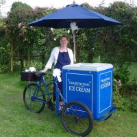 Traditional Ice Cream Vintage Pashley Tricycle serving award winning local Jersey dairy ice creams and sorbets