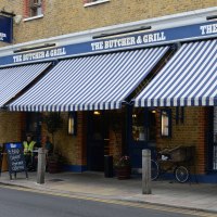 Shop and restaurant frontage in Battersea Deli Butcher Restaurant battersea