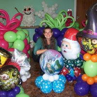 Tanya in her native habitat! Christmas and Halloween designs.