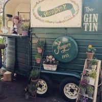 Specialist bar perfect for any wedding, party or corporate event Horse box gin tin Juniper1933 - mobile bar hire