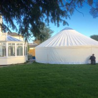 Yurt party in garden Yurt in York 28ft Roundhouse Yurt