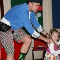 Sometimes I need a little help on my unicycle Professor Bumble at a Birthday Party