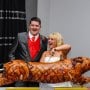 The Bride and Groom Hog and rooster Wedding reception