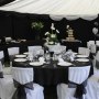 Black and white theme wedding furniture and marquee lining