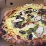 Italian herb chicken, Pancetta, Garlic Mushrooms,,pesto on a béchamel sauce base Italian herb chicken, Pancetta, Garlic Mushrooms,,pesto on a béchamel sauce base