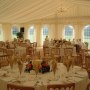 Tables all laid, ready for the wedding party to arrice Marquee wedding caterers in Cheshire