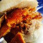 Hog Roast bap with crackling Hog Roast