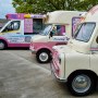 vintage and modern ice cream vans