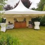 Single bar setup with arrival drinks table for guests Single bar setup with arrival drinks table for guests