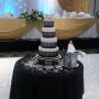 black lace wedding cake