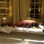 Hog Roast Whole roasted hog displayed on a table as a centre piece