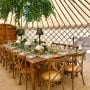 A glamorous dining experience in a yurt