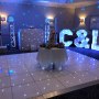 White LED Star Lit Dance Floor alongside our White DJ setup and LED letters