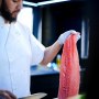 Prepping salmon onsite