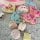 Wedding dessert buffet table and favours Hand painted cookies, macaroons, fudge