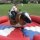 Rodeo Bull / Bucking Bronco, this is a young boy enjoying our Rodeo Bull at a funday in St James Park, Carlisle. Rodeo Bull Hire in Cumbria