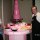 Pink chocolate fountain
