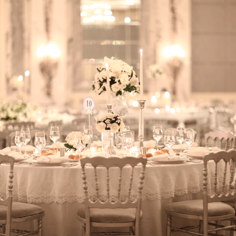 Image of lavish and luxury table furniture decor at a wedding