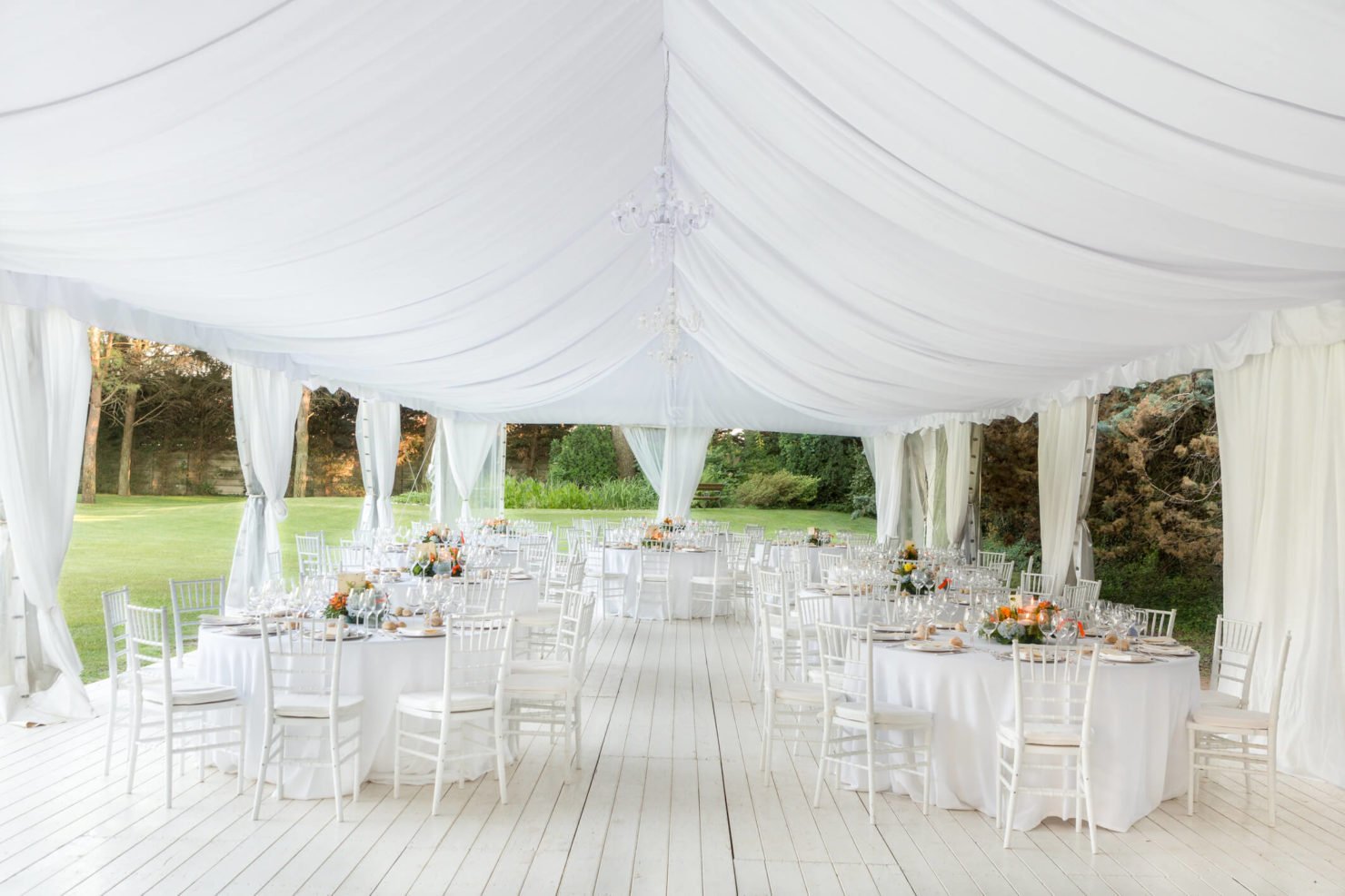 The interior arrangement for a pagoda-style marquee