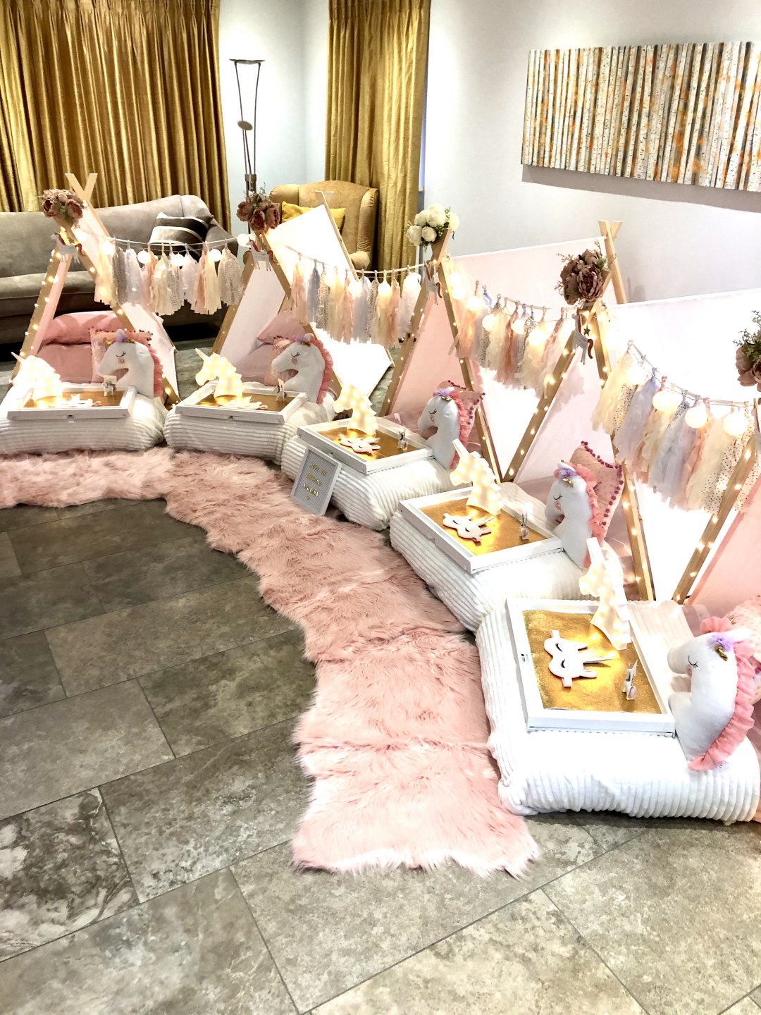 Luxury Children's Teepee Sleepover Party Hire in Surrey. With 6 themes to choose from, we take care of everything so you don't have to!