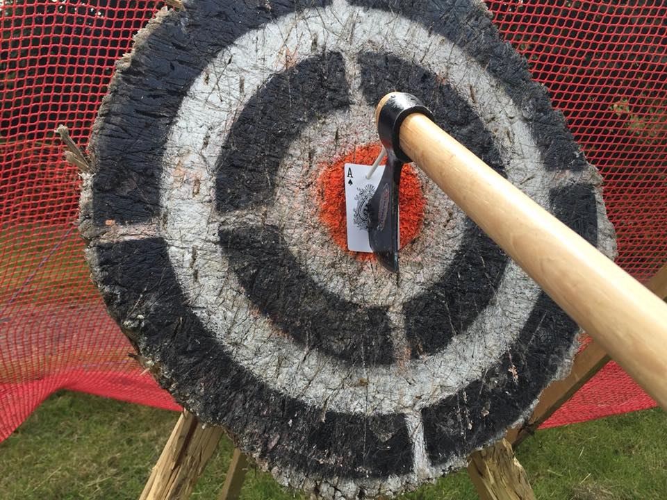 An axe in the targets bullseye from Frontier Activities