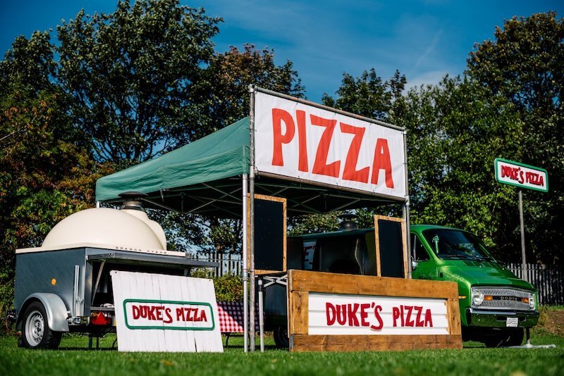 Duke's Pizza ready and set up at an outdoor event