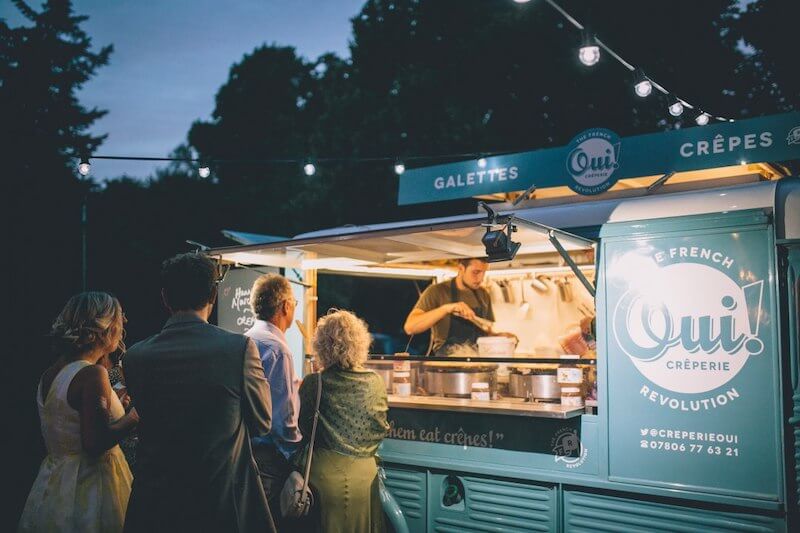 The French Revolution serving customers at a wedding