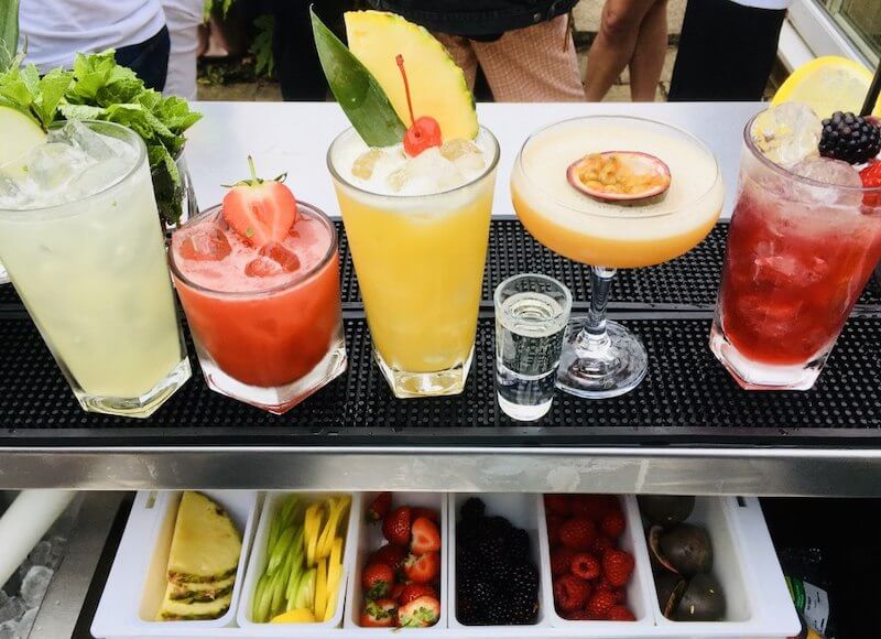 A selection of colourful cocktails made by ProCocktails