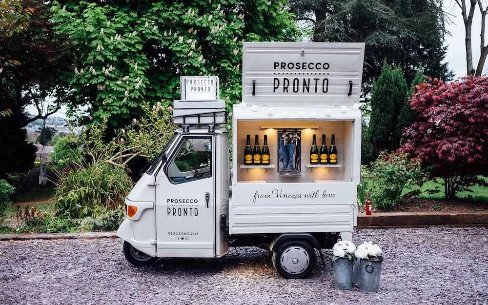 A mobile Prosecco bar is an increasingly popular way of keeping your fabulous guests topped up with the good stuff during your event.