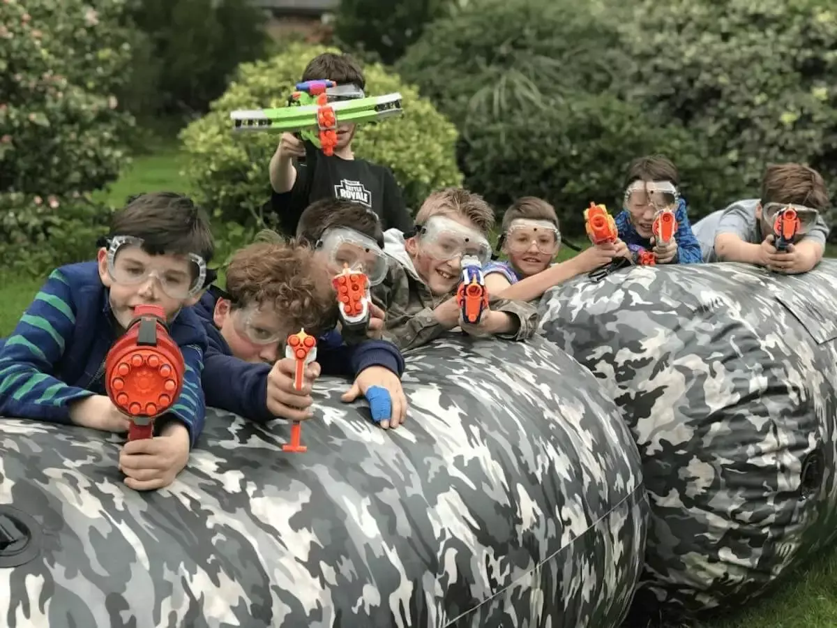 Image of group of young boys at a nerf party